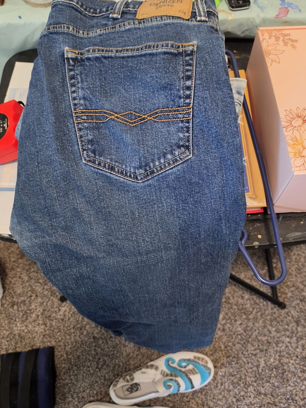 Levi's Men’s Mid Blue Straight-Leg Jeans 40 X 30